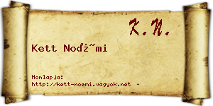 Kett Noémi névjegykártya